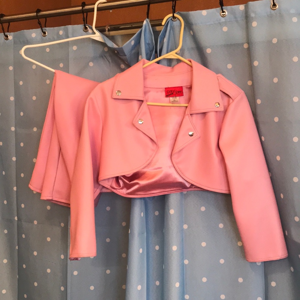 Deadly Dames faux Leather pink Skirt & Moto Jacket